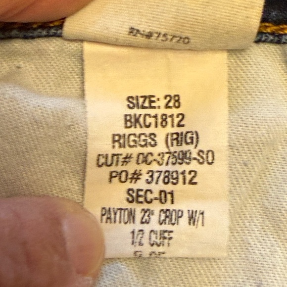 Bke Payton Jeans Straight Leg Women’s 28x23 Crop Med Wash Distressed Casual - Picture 6 of 12